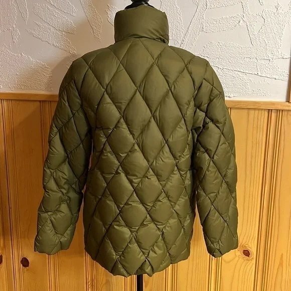 Moncler Olive Green Quilted Down Jacket Sz-0 - Picture 4 of 15
